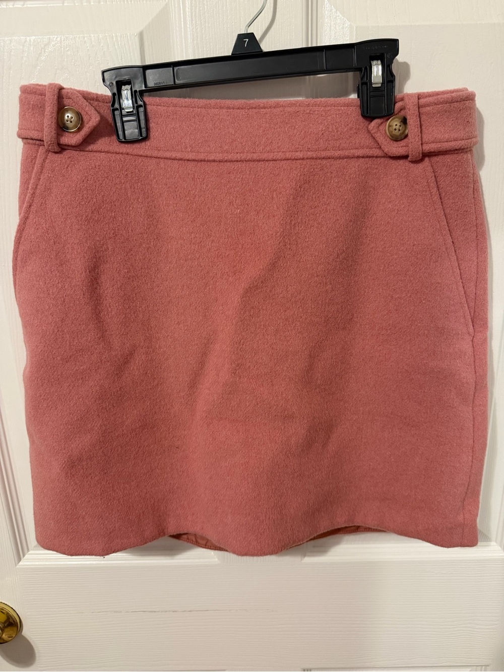 LOFT Rose Pink Mini Skirt with Button-Tab Waist